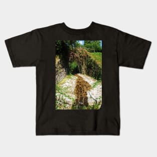 Flowery Bridge with Stream Kids T-Shirt